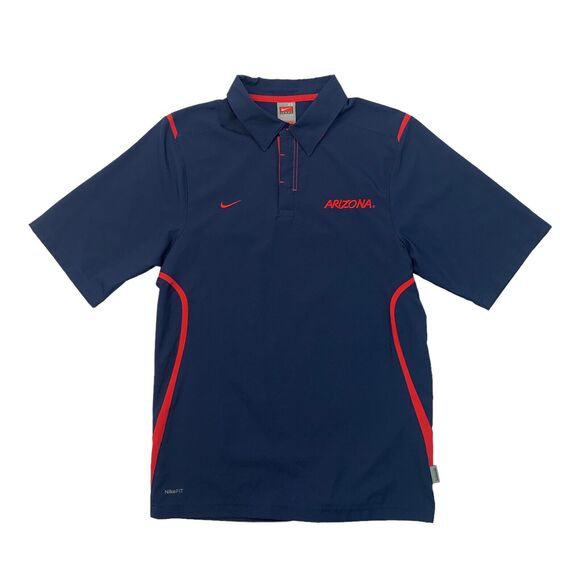 Nike Arizona Wildcats Polo Shirt Men XS Extra Small Navy Blue FitDry Performance - Picture 1 of 13